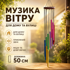 Дзвіночок Музика вітру 12 трубочок. Різнокольоровий.