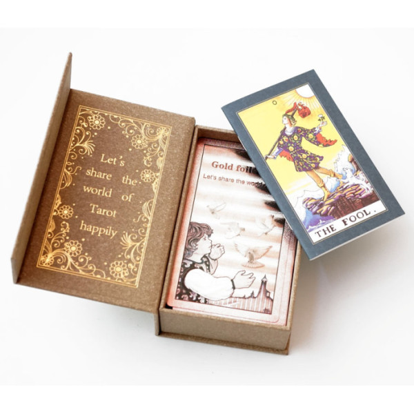 Карты Таро Уэйта Waite's Tarot Cards золото на бежевом