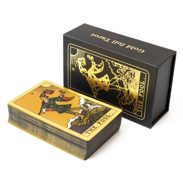 Карты Таро Уэйта с подсказками в коробке - Gold Foil Edition Golden Pattern