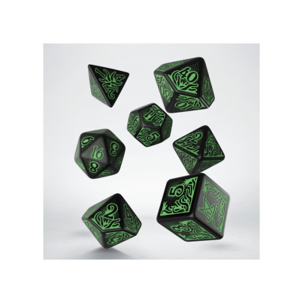 Кубики RPG Call of Cthulhu Black & green Dice Set. Q WORKSHOP