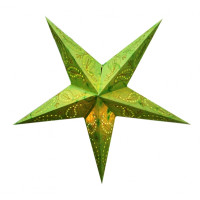 Абажур Звезда картонная 5 лучей GREEN PAISLEY EMBD.