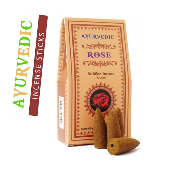 Ароматичні конуси Троянда Ayurvedic BACK FLOW Rose
