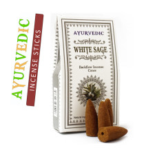 Ароматические конусы Белый шалфей Ayurvedic BACK FLOW White Sage