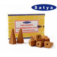 Ароматические конусы Белый шалфей Satya Back Flow cones WHITE SAGE
