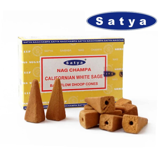 Ароматические конусы Белый шалфей Satya Back Flow cones WHITE SAGE