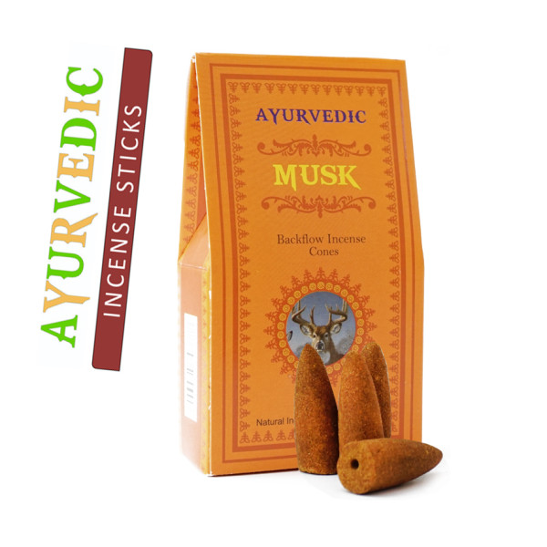 Ароматичні конуси Муск Ayurvedic BACK FLOW Musk