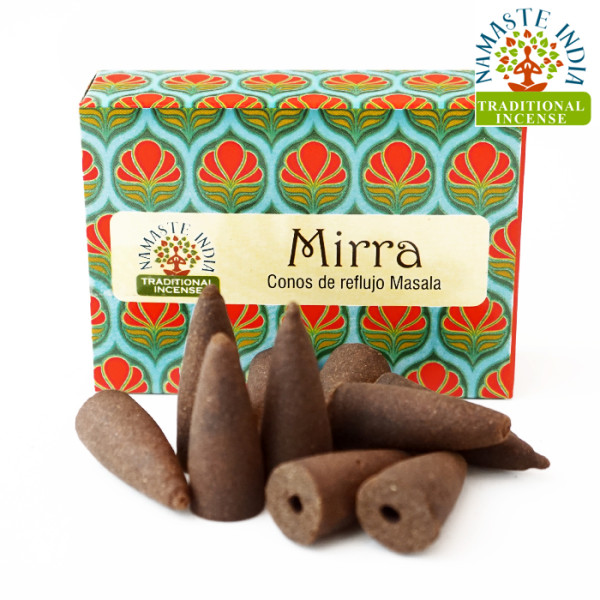 Ароматические конусы Мирра Namaste India Back Flow cones Myrrh