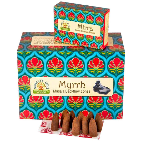 Ароматические конусы Мирра Namaste India Back Flow cones Myrrh