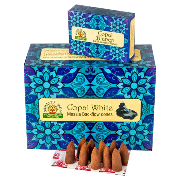 Ароматические конусы Белый ладан Namaste India Back Flow cones White Copal