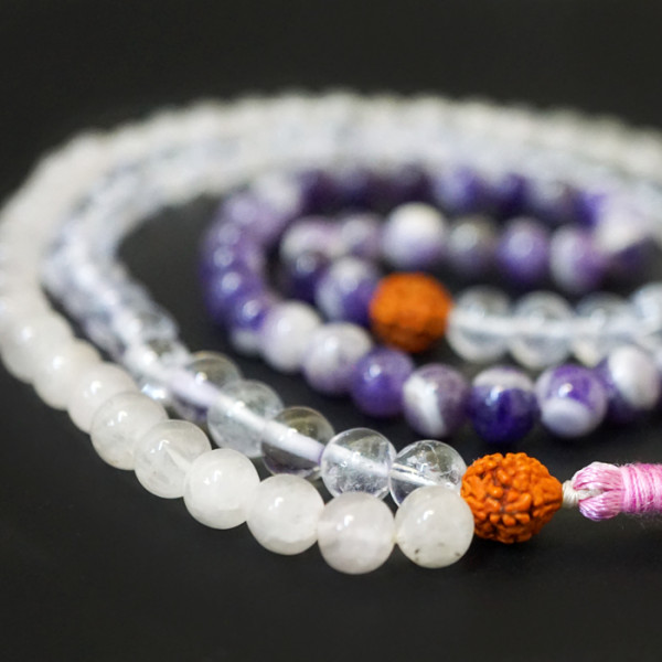 Четки каменные Аметист, Хрусталь, Розовый кварц P-Beads-050