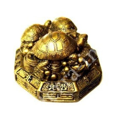 9260257 Три черепахи на Багуа L = 6,5 см. под бронзу.