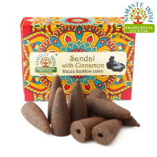 Ароматичні конуси Сандал з корицею Namaste India Back Flow cones Sandal cinnamon